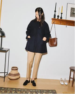 Wool Melton M P Cape BK Coat | WOMEN（レディース）｜Theory 公式 