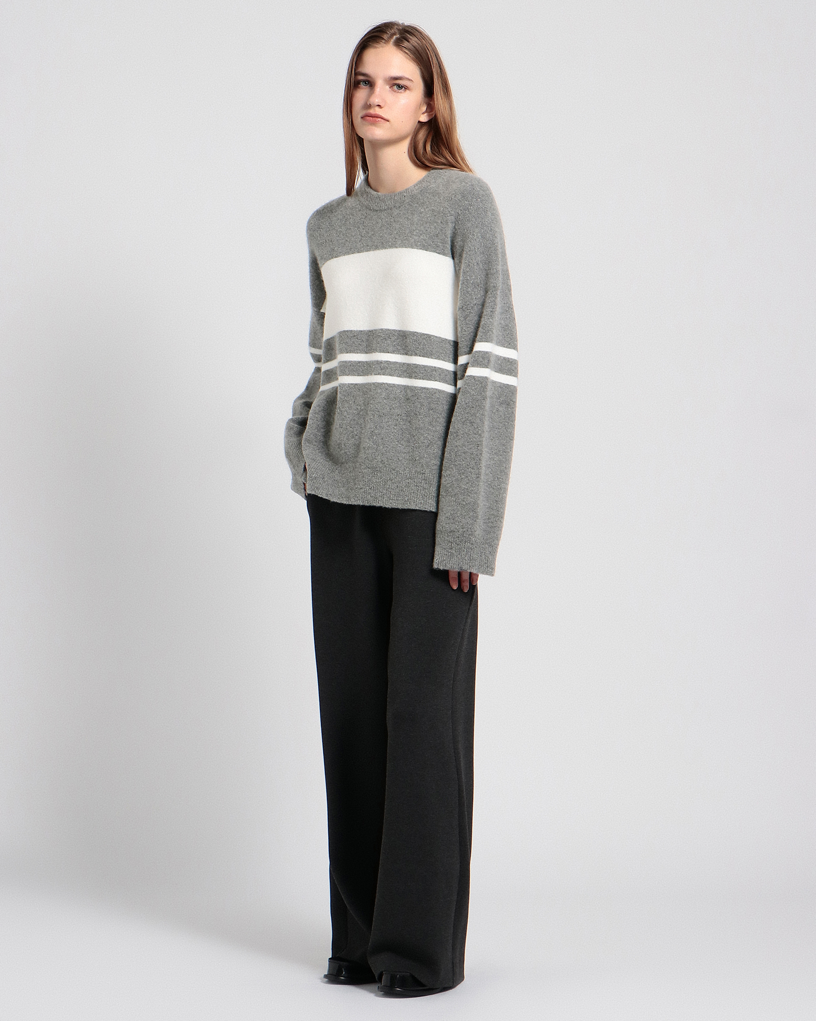 Theory luxe ウールスカート(チャコールメランジ)