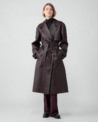 theory luxe✨ノーカラーベルテッドコート　ラムレザー　ステッチ　M FALL 2022 COLLECTION -OCTOBER- | Theory luxe（セオリー