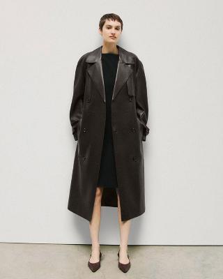 一部店舗限定 Sleek Nappa Double Breasted Trench L | WOMEN