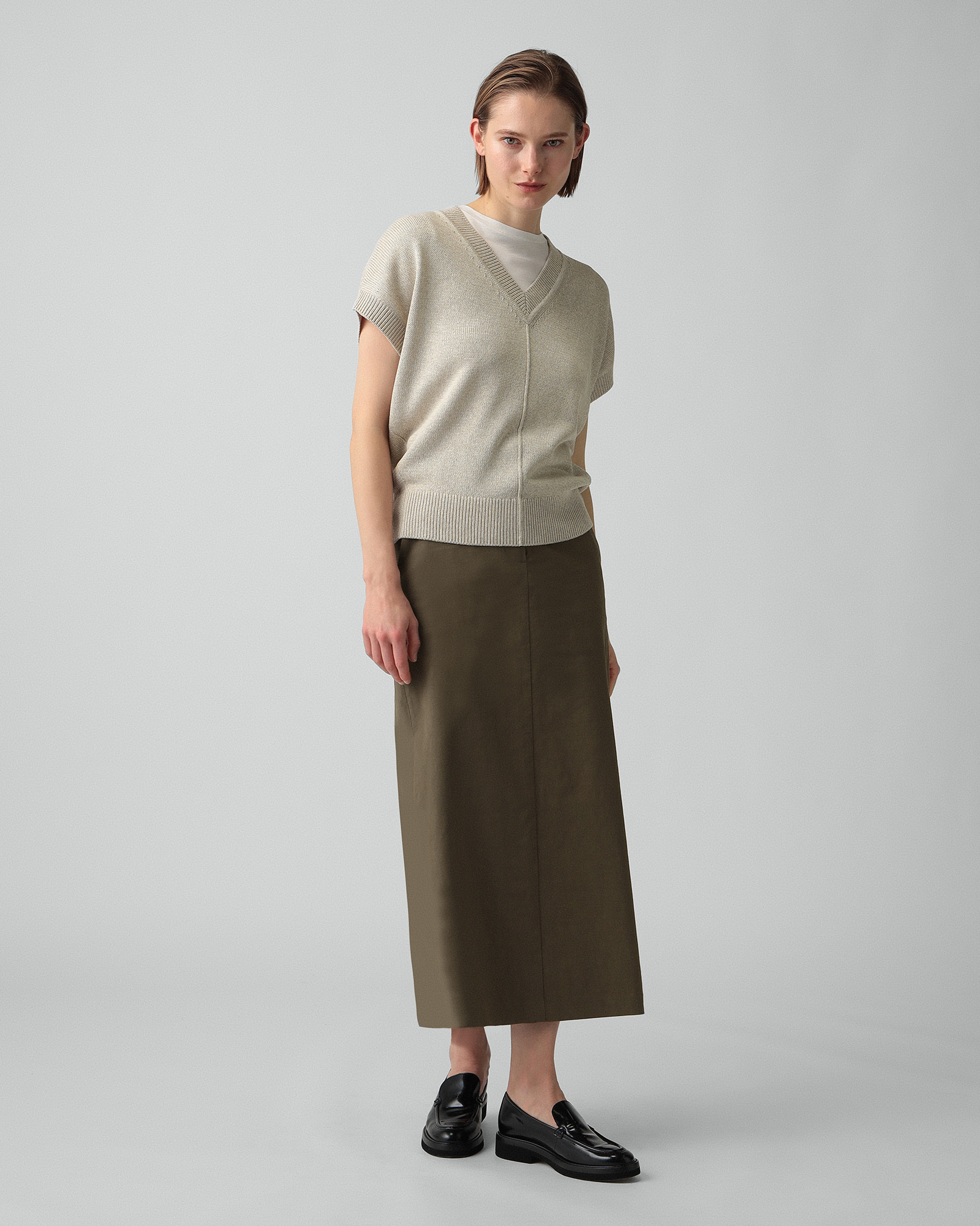 ◆お値下げ◆【セオリーリュクス】カーディガン 洗えるシルク ライトグレー KNIT WEAR LIBRARY | Theory luxe[セオリーリュクス]公式通販サイト
