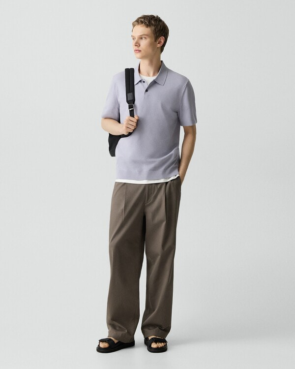 【theory luxe】ポロニット Women's Cropped Cashmere Turtleneck in Dark Army | Theory