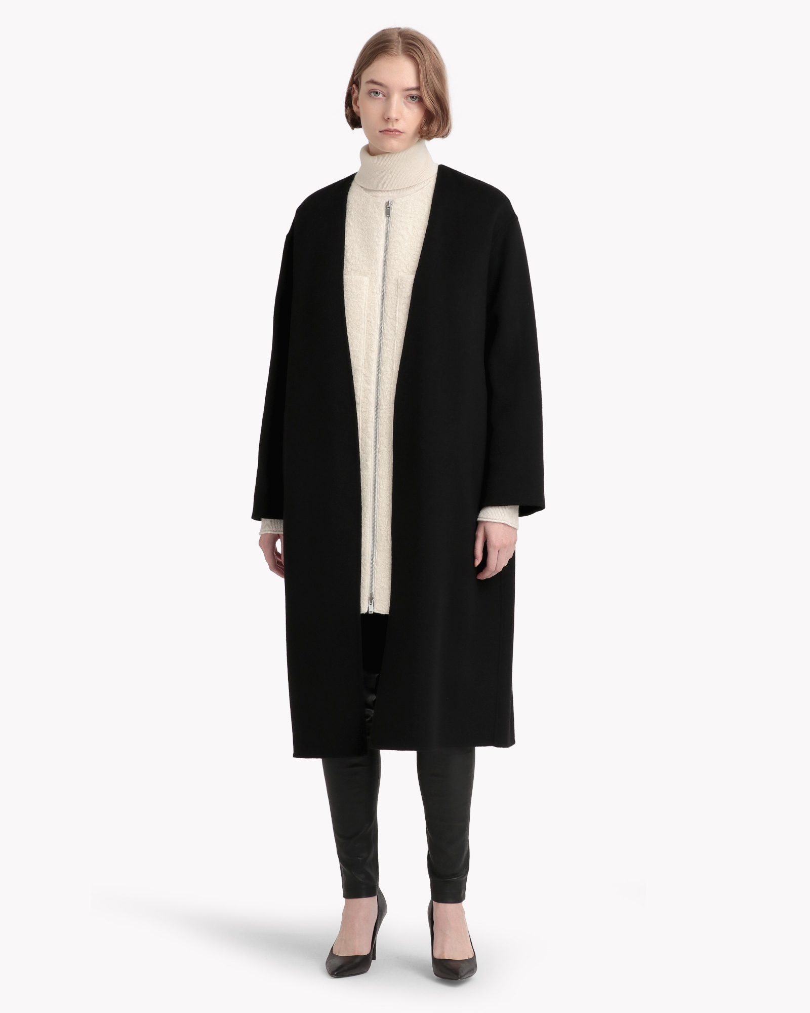 セオリー 美品 Luxe New Divide Collarless Coat-