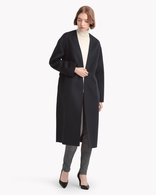 一部限定カラー Luxe New Divide Collarless Coat - Theory