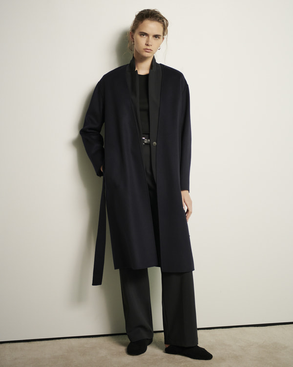 セオリー Luxe New Divide Collarless Coat - www.vanroonliving.com