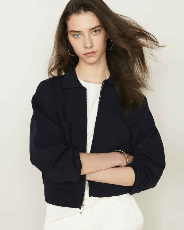 Cotton Wool Cropped Zip Up | WOMEN(レディース)|Theory