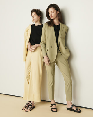春先取りの theory 22SS 春カラー ダブルブレストジャケット 2 バター