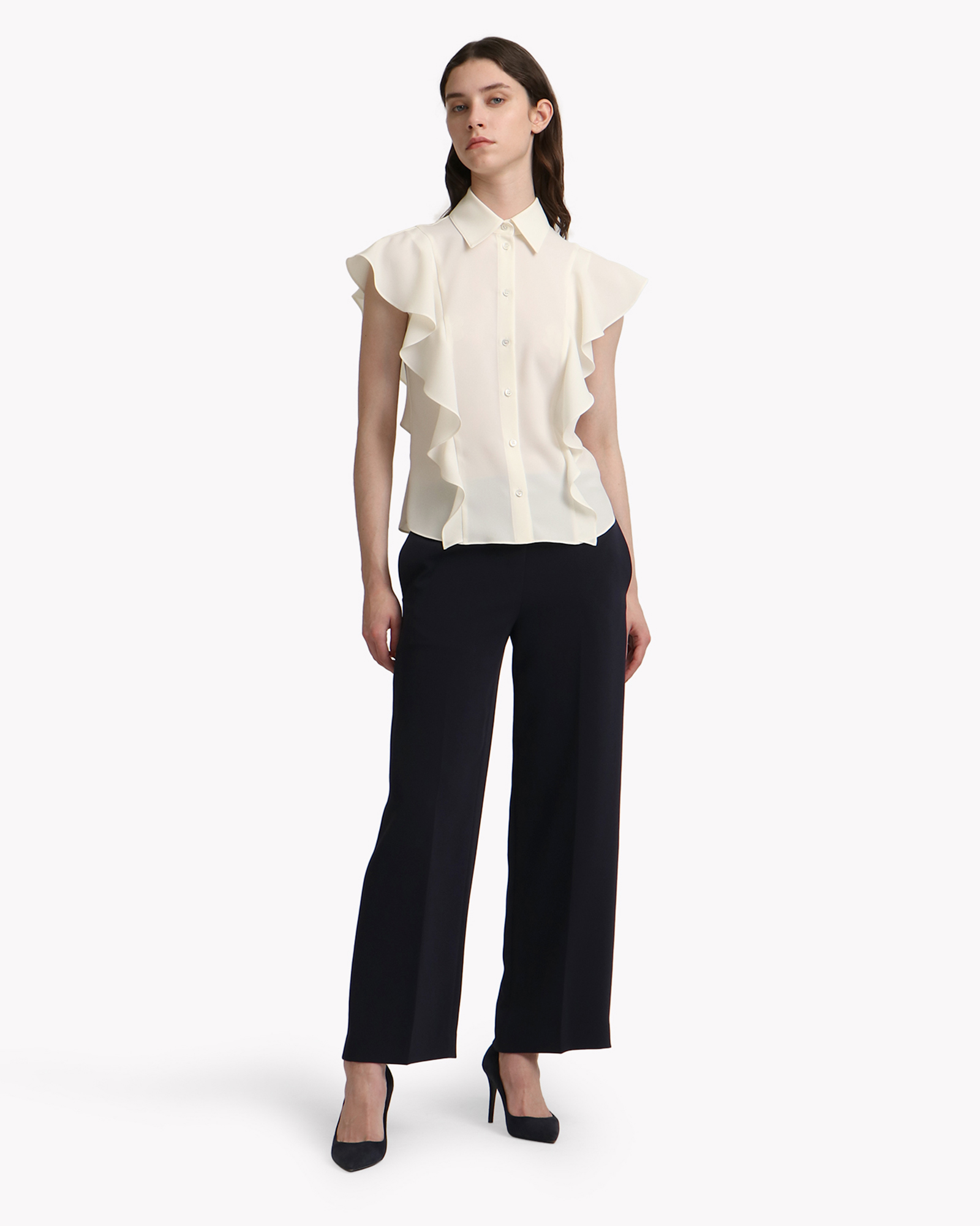 30%OFF】【30%OFF】セオリー theory Prime GGT BD Ruffle Top シャツ