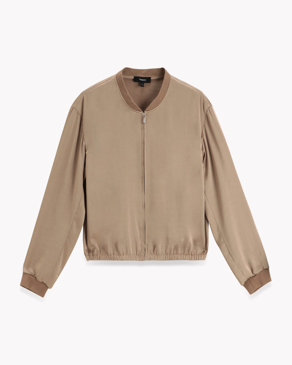 Crushed Satin Zip Bomber | WOMEN（レディース）｜Theory 公式通販サイト