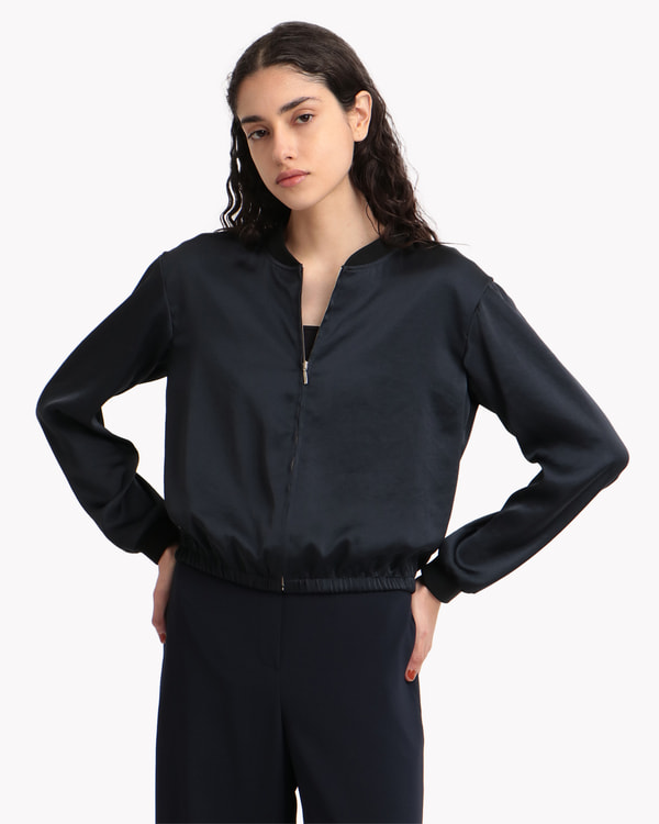 Crushed Satin Zip Bomber | WOMEN（レディース）｜Theory 公式通販サイト