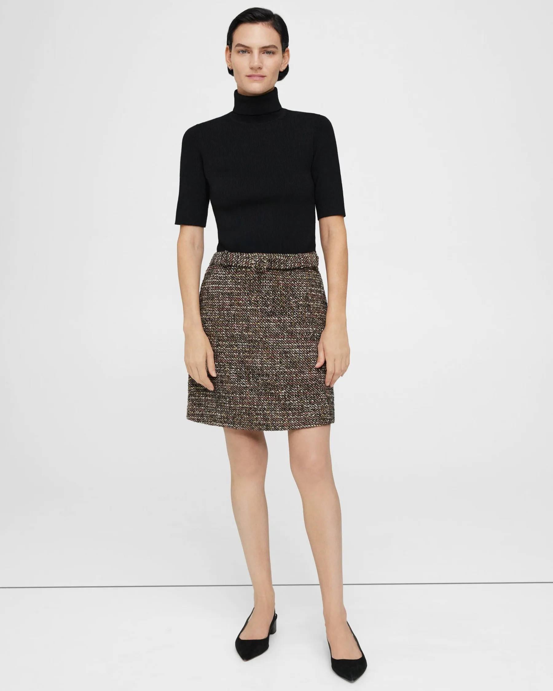 Autumn Tweed Knit Combo Dress | WOMEN(レディース)|Theory 公式