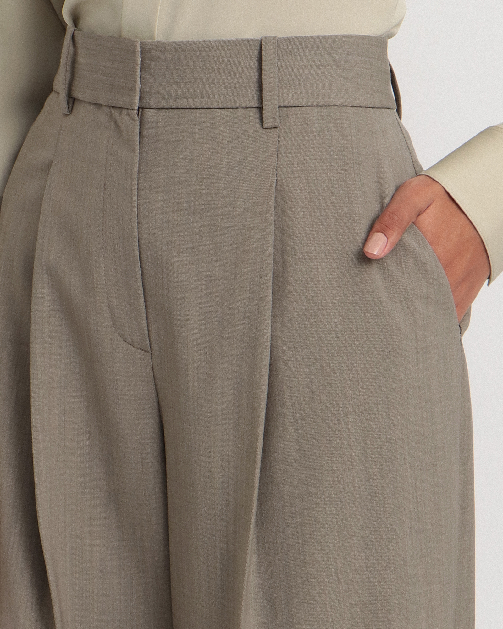 セオリーtheoryキャロットウールパンツ 日本製起毛ハイウエスト