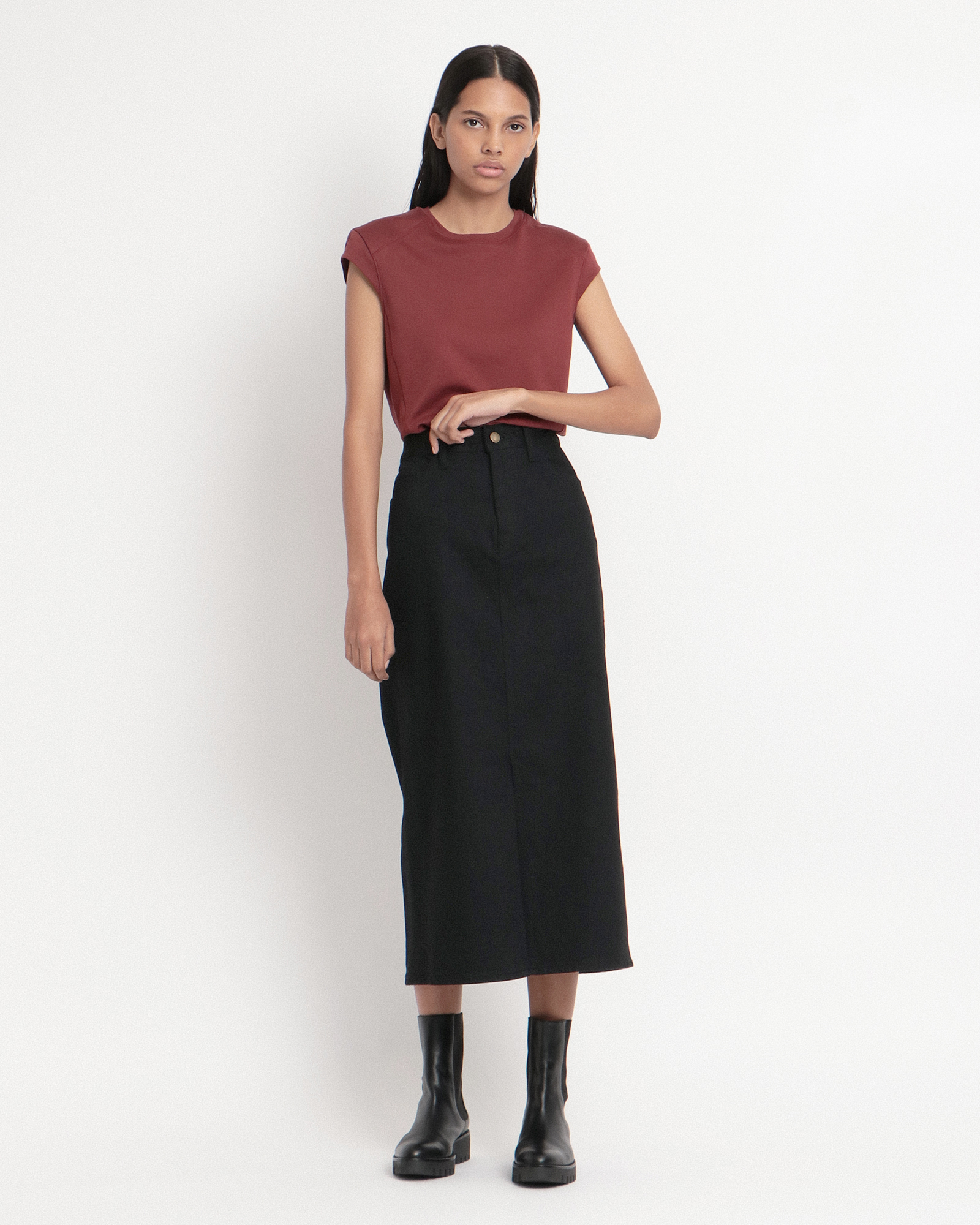 Classic ST Denim Long Slit Skirt | WOMEN（レディース）｜Theory 