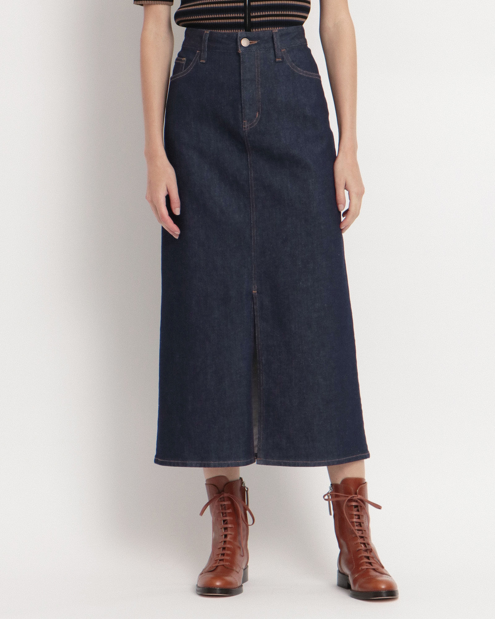 Classic ST Denim Long Slit Skirt | WOMEN（レディース）｜Theory 