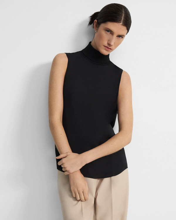 Silk Combo SL Roll Neck Top | WOMEN(レディース)|Theory 公式通販