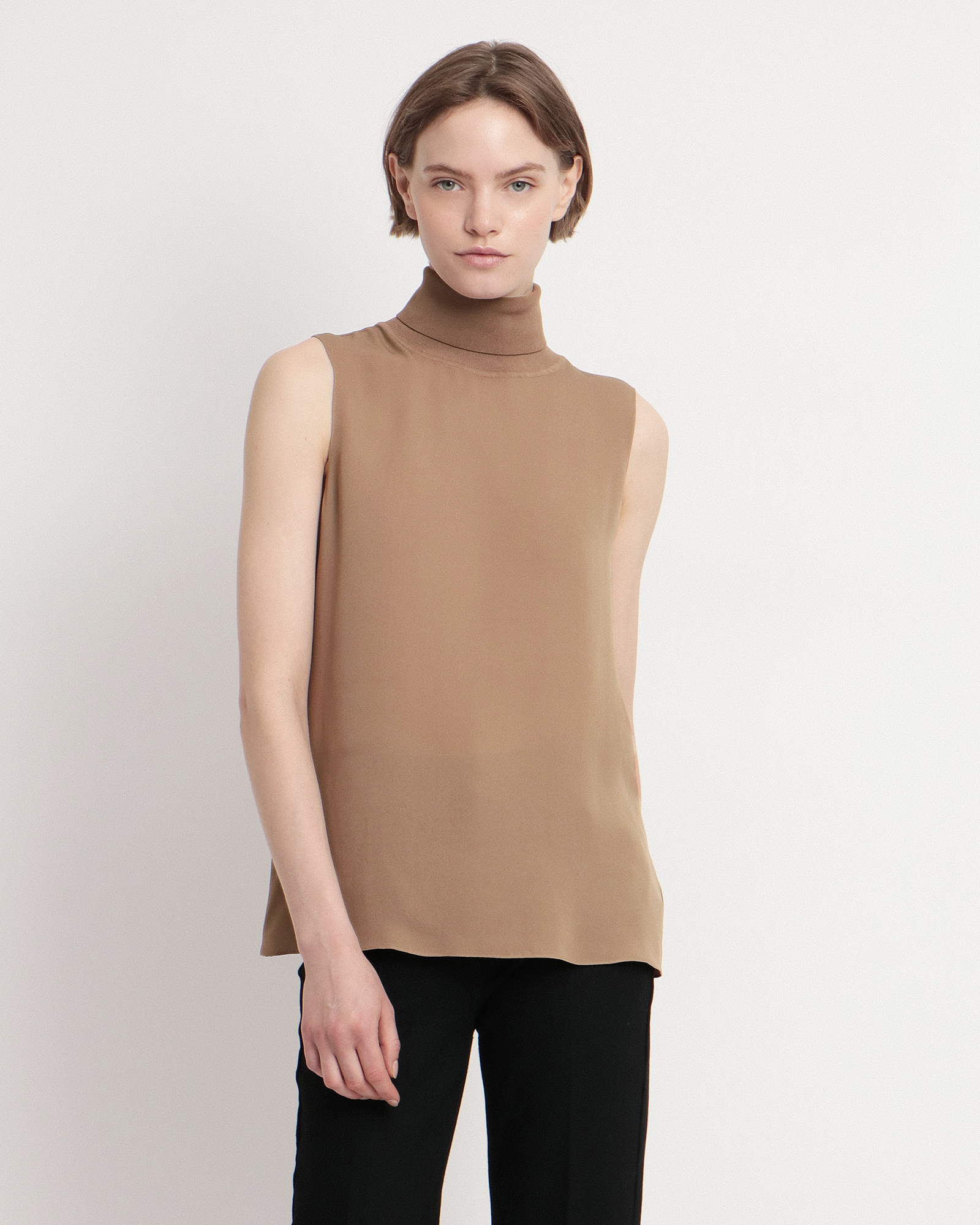 Silk Combo SL Roll Neck Top | WOMEN(レディース)|Theory 公式通販