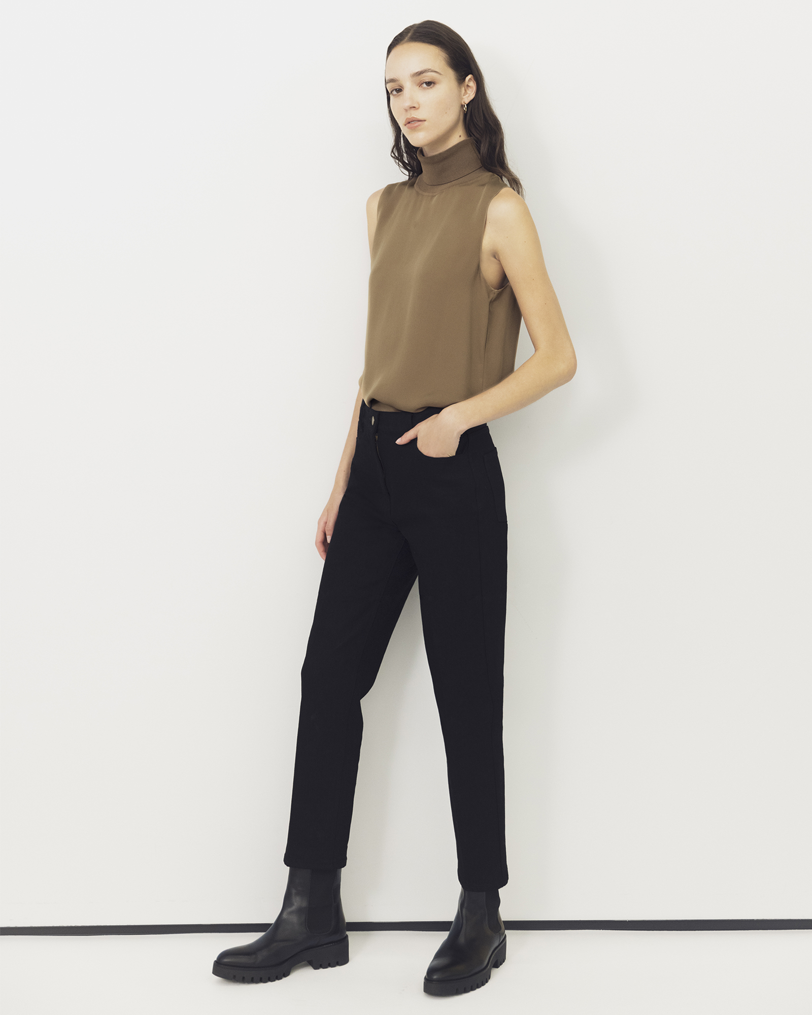 Silk Combo SL Roll Neck Top | WOMEN(レディース)|Theory 公式通販