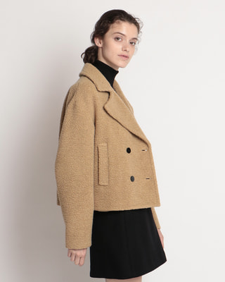 Teddy Fleece Faux Fur Peacoat | WOMEN(レディース)|Theory 公式 ...