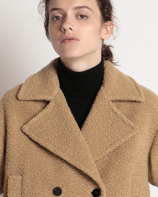 Teddy Fleece Faux Fur Peacoat | WOMEN(レディース)|Theory 公式 ...