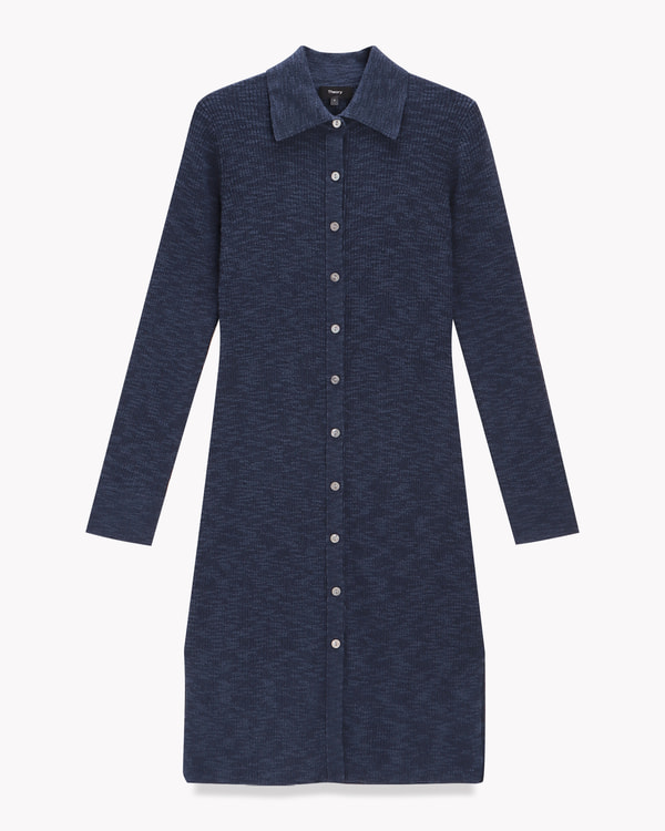 Theory　Fine Slub Rib Shirt Dress