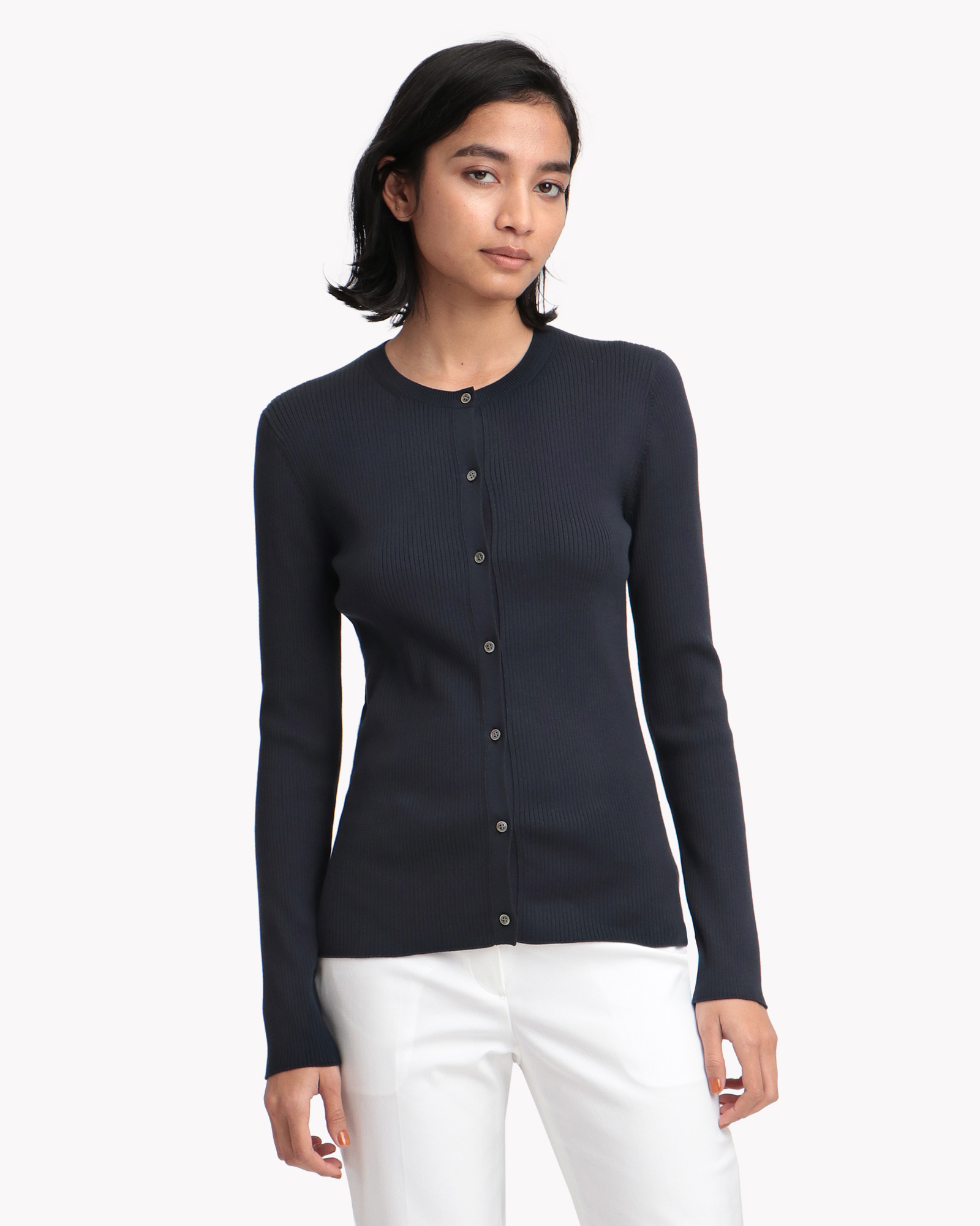 Steady Cotton Crew Neck Cardi | WOMEN（レディース）｜Theory 公式