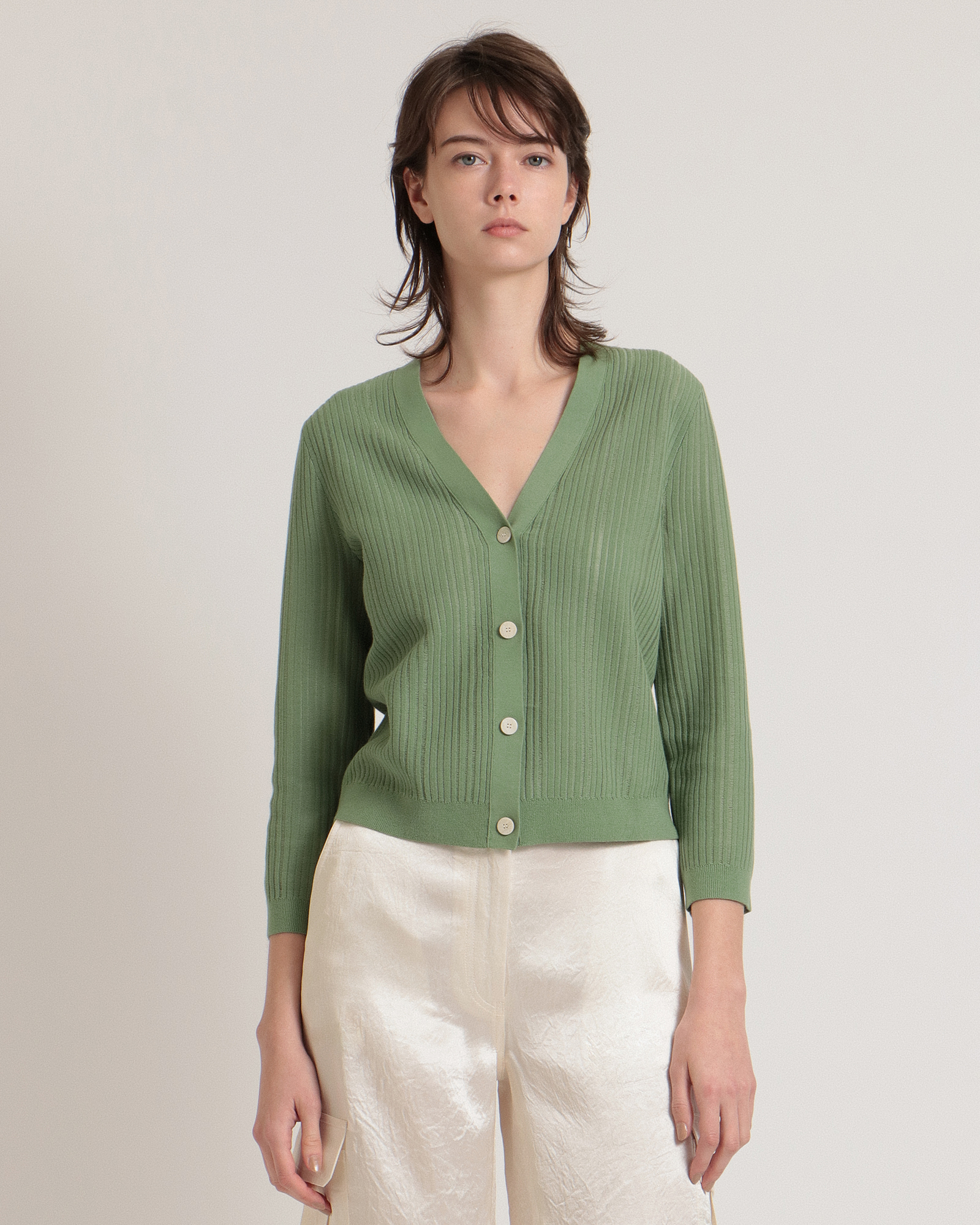 Matte Cotton Shrunken Cardi | WOMEN（レディース）｜Theory