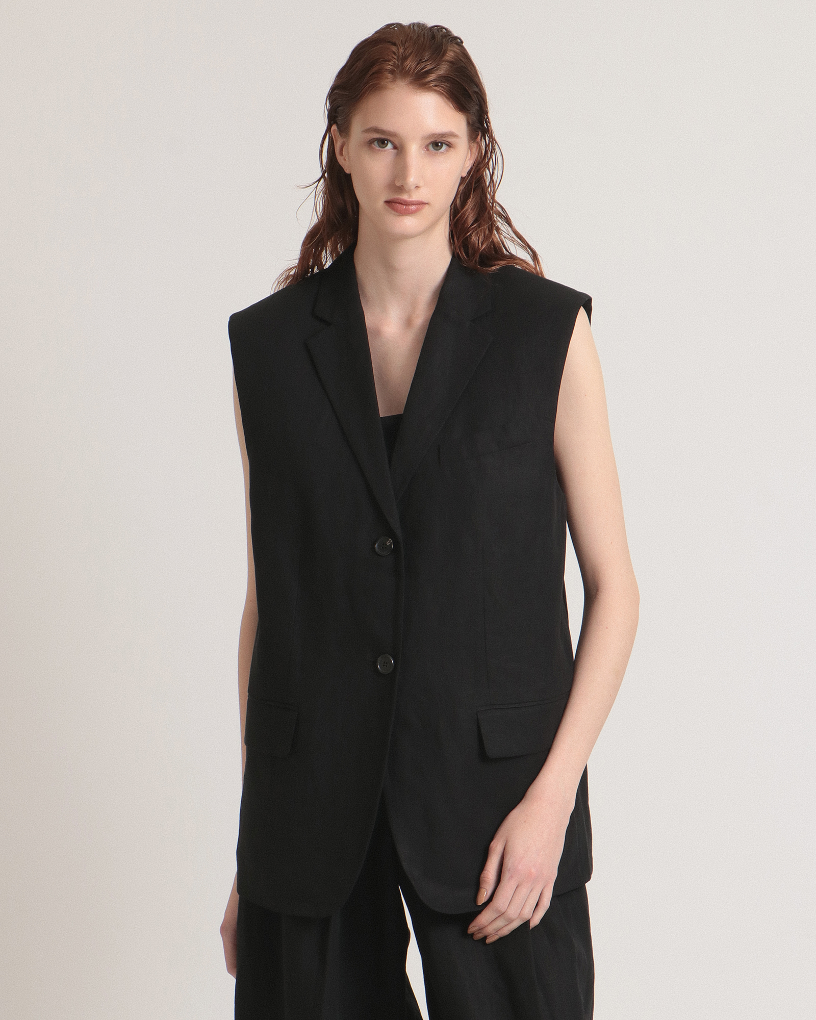 Galena Linen Boxy OS Vest | WOMEN（レディース）｜Theory 公式通販サイト