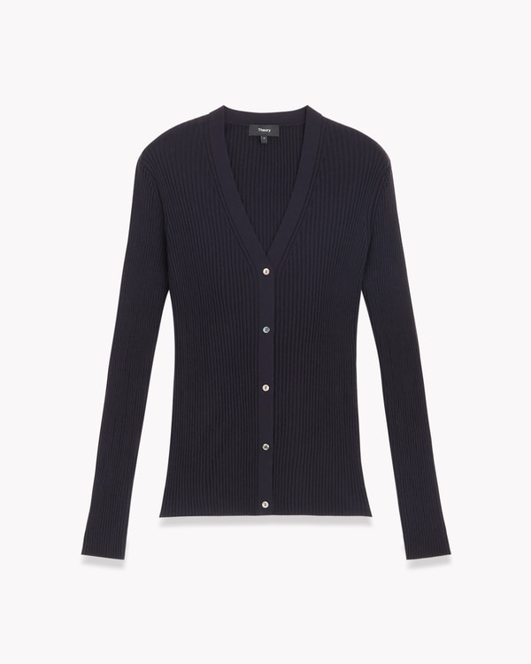 【Theory】New Washable Wool Vneck Rib Cardi 【Theory】New Washable Wool Vneck Rib Cardi