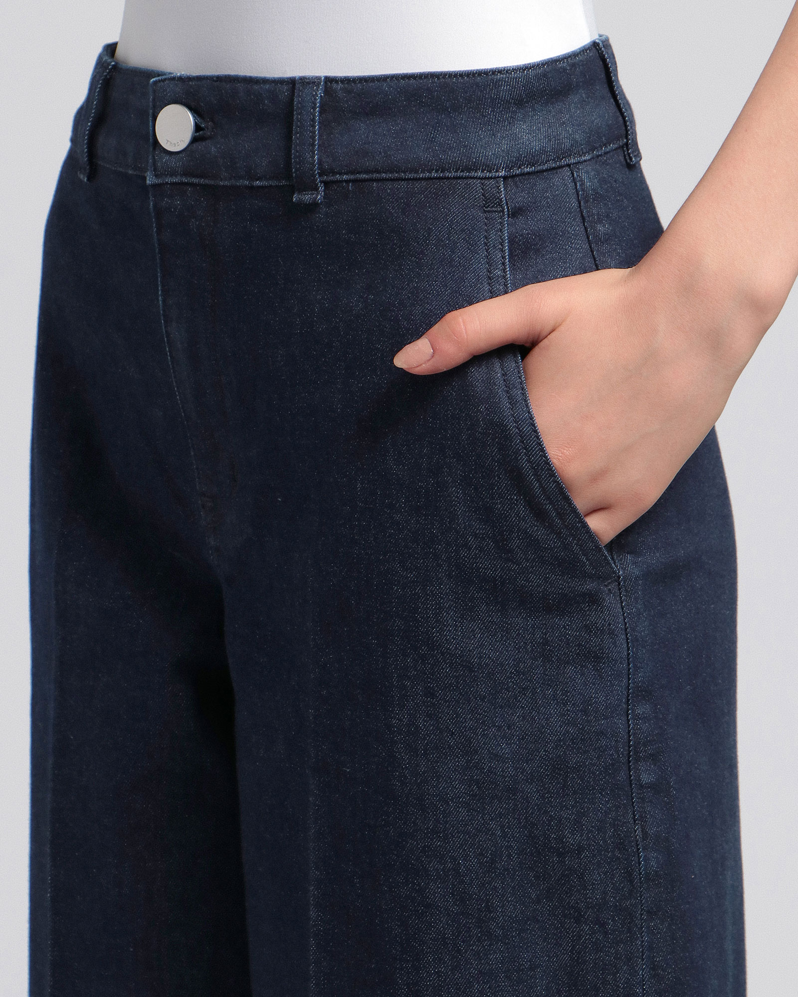 美品 セオリー Theory ワイドクロップド デニムパンツ 美脚効果 26