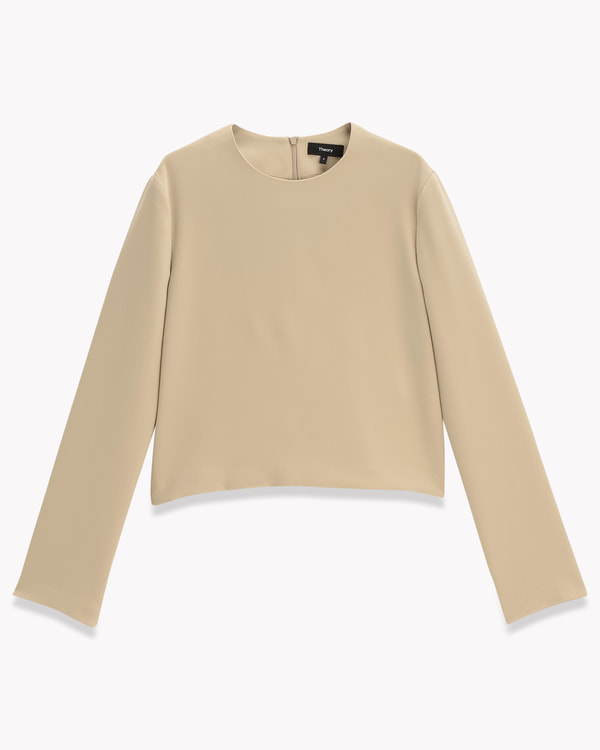 【Theory】Classic Crepe LS MNML CR Top 【Theory】Classic Crepe LS MNML CR Top