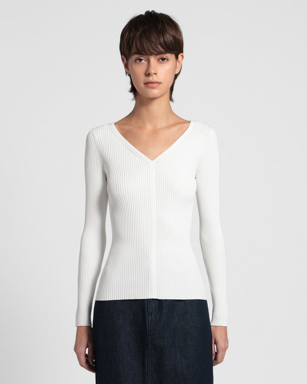【Theory】Wooster Crepe Knit Vneck Rib PO 【Theory】Wooster Crepe Knit Vneck Rib PO
