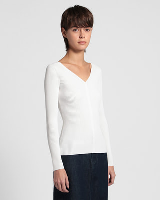 何でも揃う Knit Crepe Wooster Vneck WOMEN（レディース | PO Rib トップス