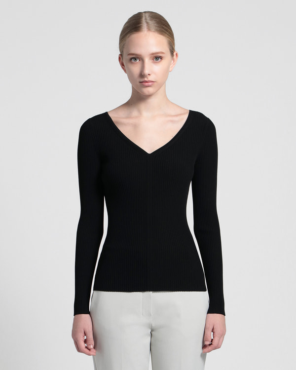 Wooster Crepe Knit Vneck Rib PO | WOMEN（レディース）｜Theory 公式 