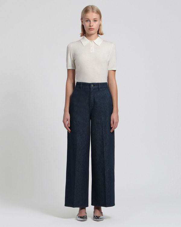 【Theory】Drape Denim HW Wide Trouser D 【Theory】Drape Denim HW Wide Trouser D