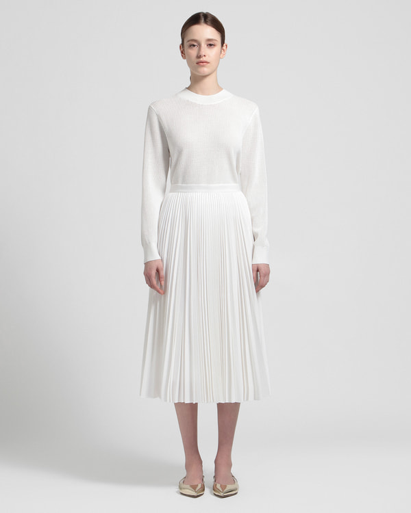 【Theory】Sleek Poplin Sunburst Midi SK 【Theory】Sleek Poplin Sunburst Midi SK