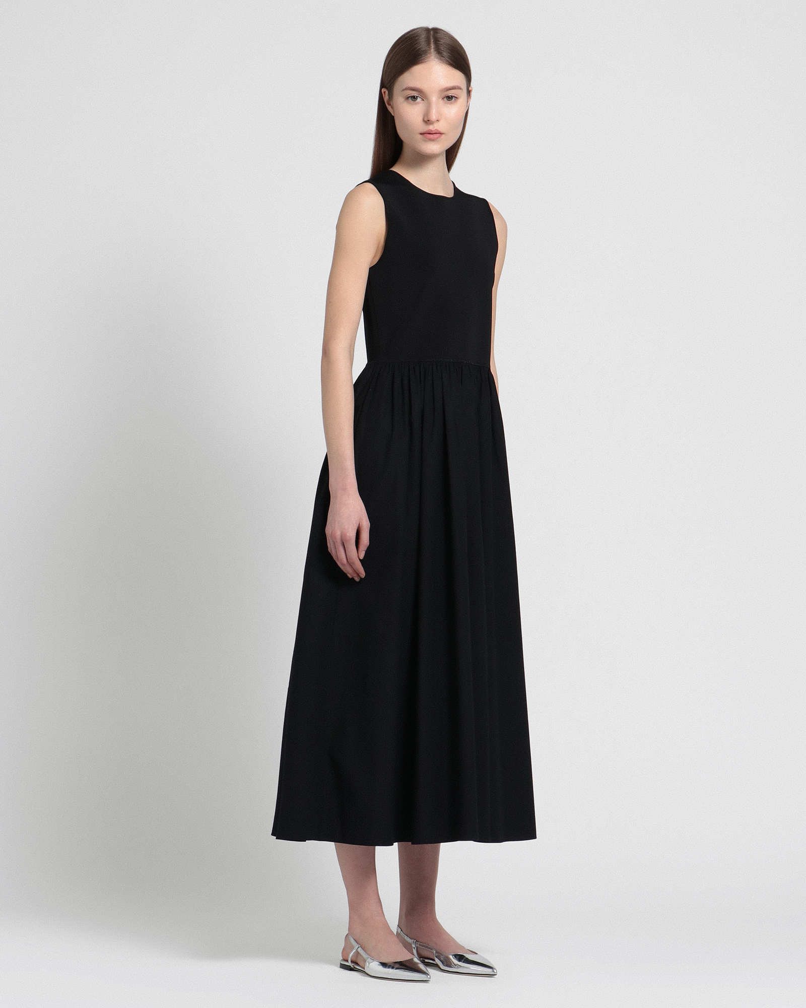 Glossed Poplin Crew NK C VOL DR | WOMEN（レディース