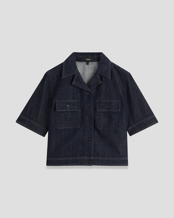 【Theory】Classic Denim SS Boxy Patch JK 【Theory】Classic Denim SS Boxy Patch JK