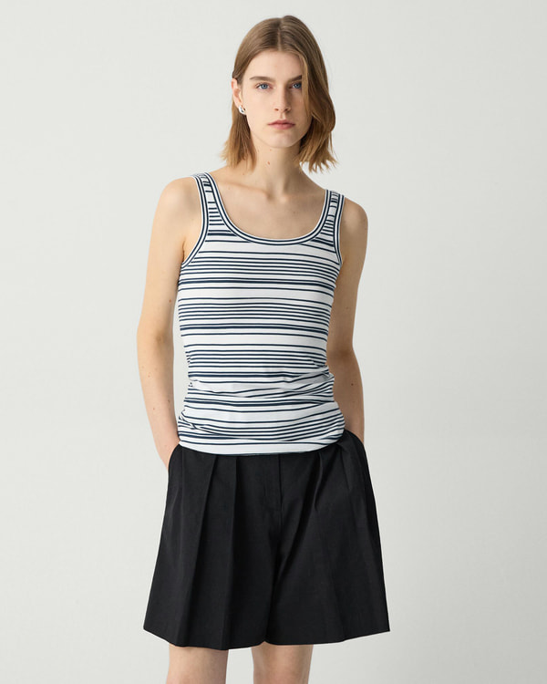 【Theory】Cotton Stripe 2 Striped Tank 【Theory】Cotton Stripe 2 Striped Tank