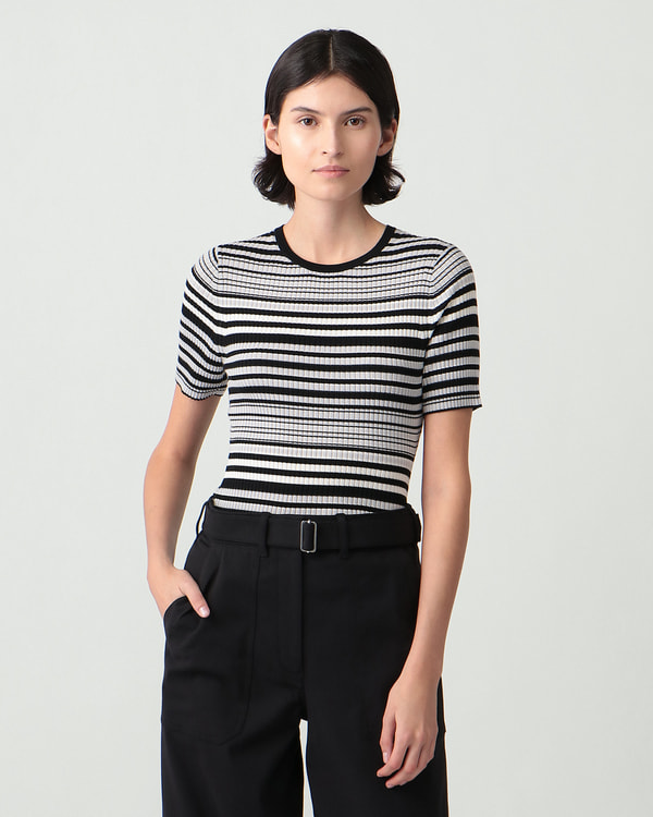 【Theory】Regal Wool Rib Stripe Tee 【Theory】Regal Wool Rib Stripe Tee