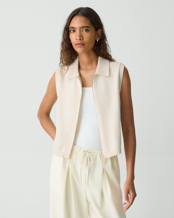 【Theory】一部店舗限定 Rounded Cotton Zip Up Vest R 【Theory】一部店舗限定 Rounded Cotton Zip Up Vest R