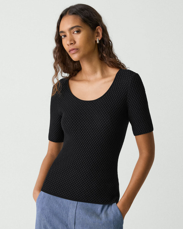 【Theory】Bleecker Cotton Scoop Neck Top 【Theory】Bleecker Cotton Scoop Neck Top