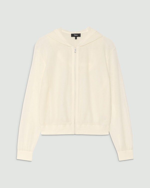 【Theory】Sheer Crepe Zip Up Hoodie 【Theory】Sheer Crepe Zip Up Hoodie