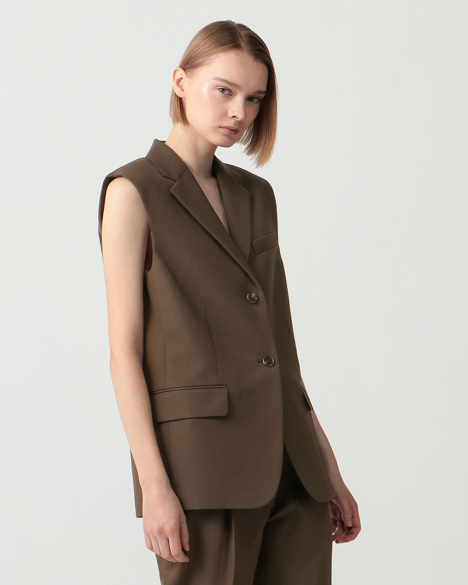 Wool Hopsack Boxy Vest | WOMEN（レディース）｜Theory 公式