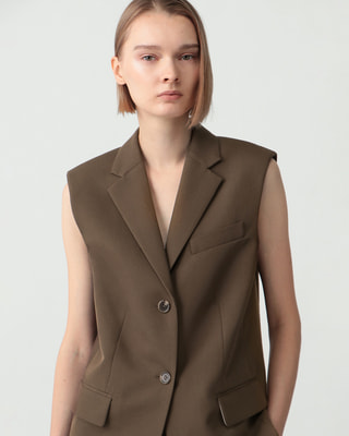 Wool Hopsack Boxy Vest | WOMEN（レディース）｜Theory 公式通販サイト