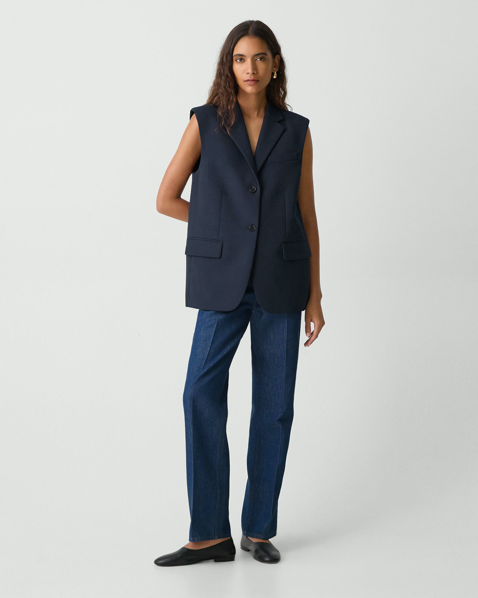 Wool Hopsack Boxy Vest | WOMEN（レディース）｜Theory 公式