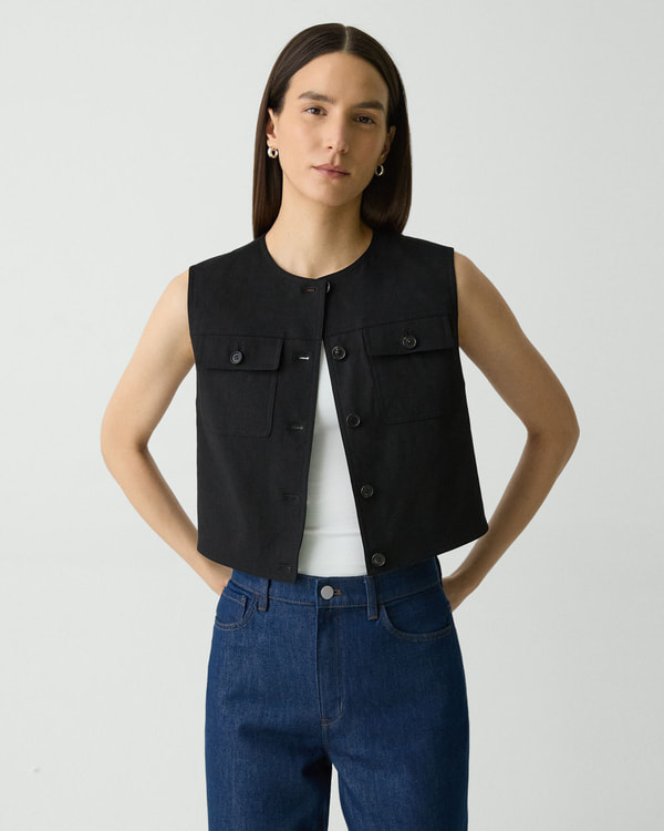【Theory】Good Crunch Wash Trucker Vest 【Theory】Good Crunch Wash Trucker Vest