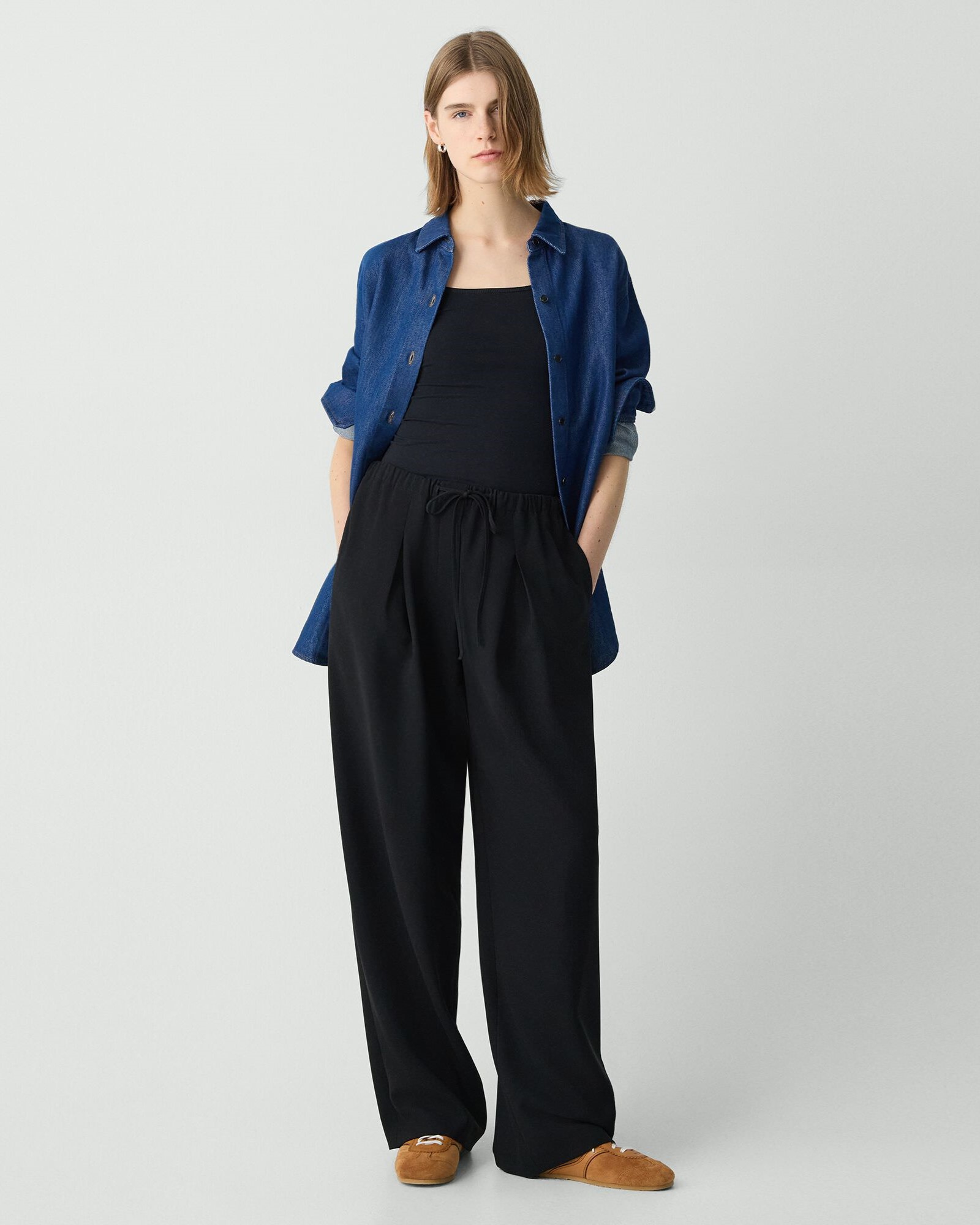 Admiral Crepe Pleated Pant | WOMEN（レディース）｜Theory