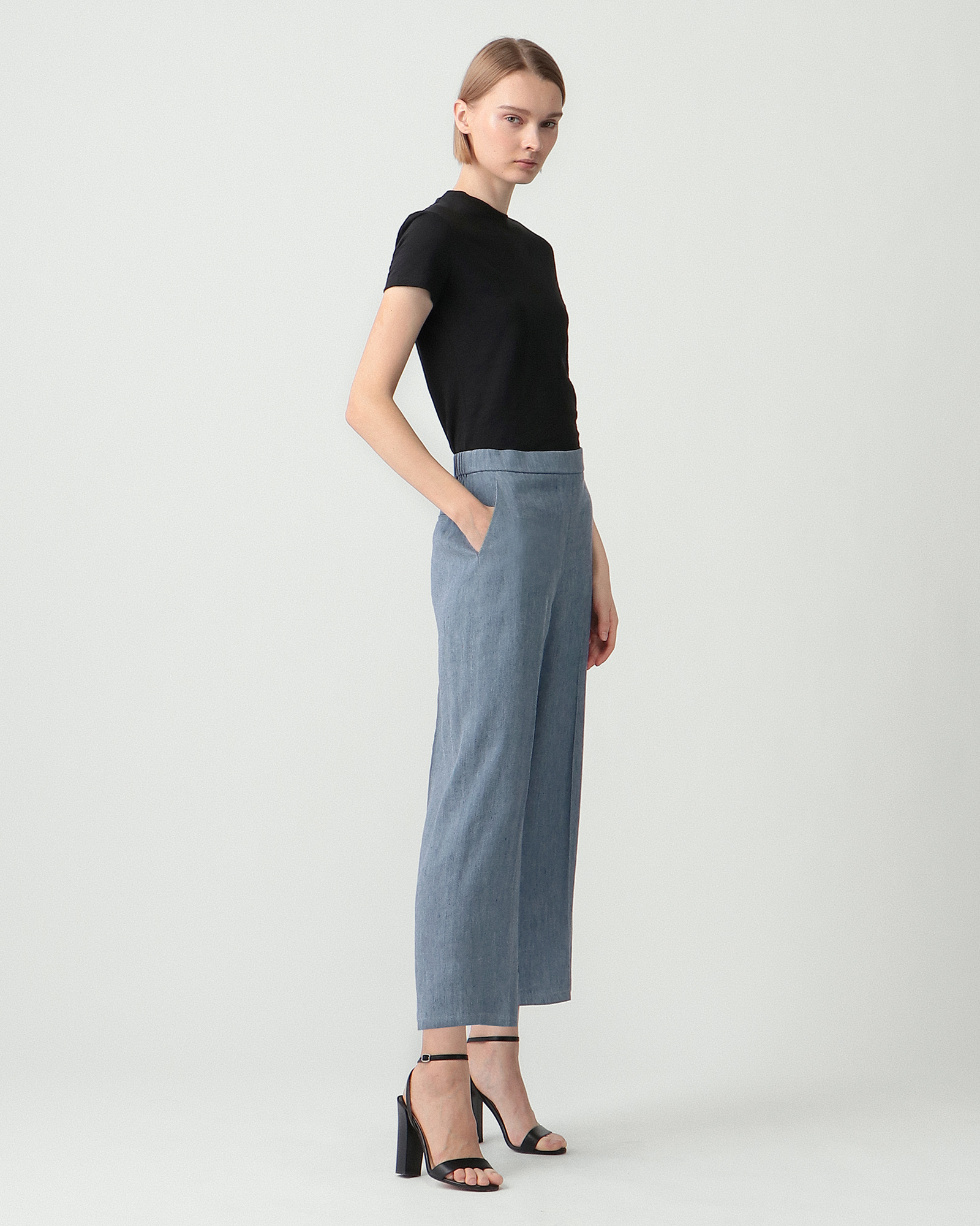 Denim Crunch Straight Pull On Pant T | WOMEN（レディース