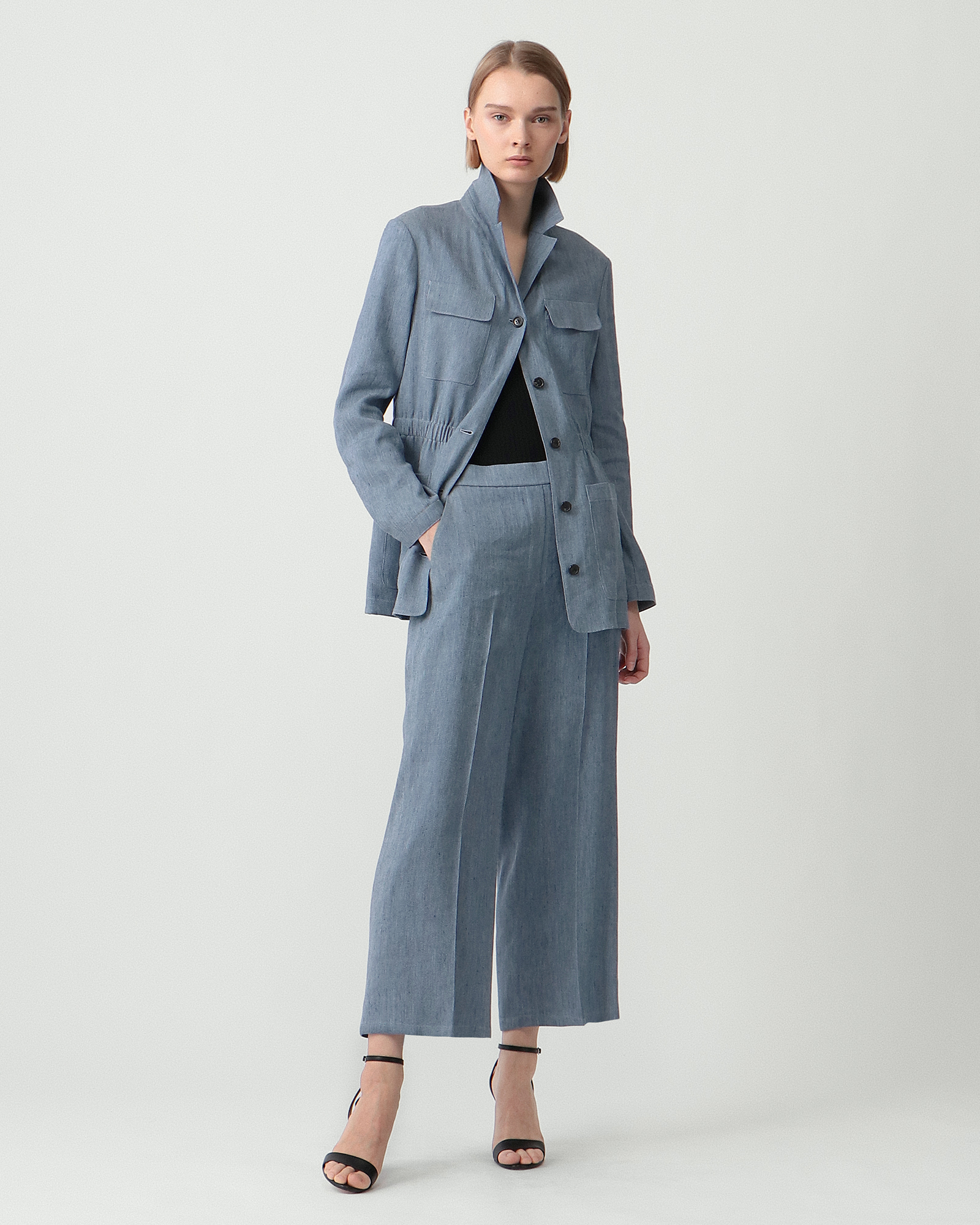 Theory リネンデニム★WIDE PULL ONパンツ★サイズP New Denim | WOMEN（レディース）｜Theory 公式通販サイト