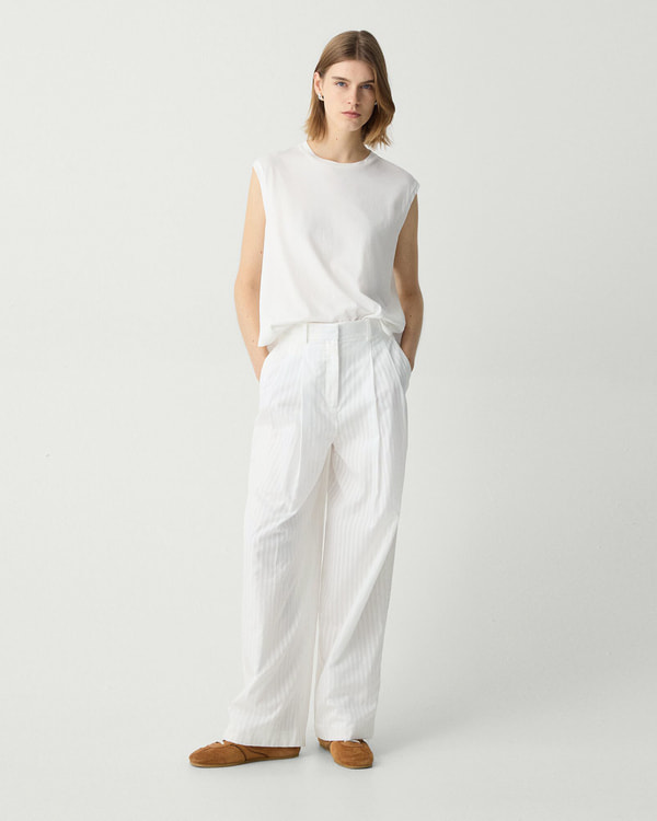 【Theory】Linear Cotton Pleated Pant N 【Theory】Linear Cotton Pleated Pant N